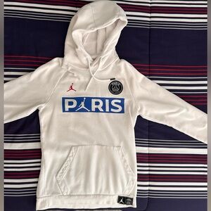 Air Jordan x Paris Saint Germain White Hoodie Sweatshirt